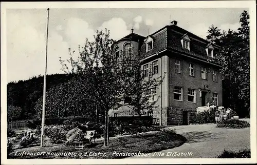 Ak Neumühle an der Elster Greiz in Thüringen, Pensionshaus Villa Elisabeth