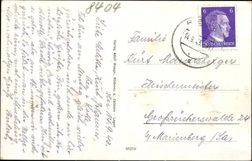 Ak Röderau Zeithain in Sachsen, Bahnhof, Gleisseite, Totalansicht der Ortschaft