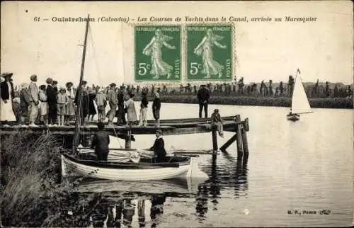 Ak Ouistreham Calvados, Les Courses de Yachts dans le Canal, arrivee au Maresquier