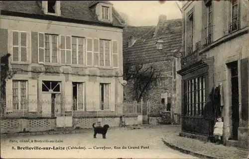 Ak Bretteville sur Laize Calvados, Carrefour, Rue du Grand Pont