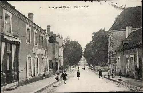 Ak Argent Cher, Route de Gien, Hotel de la Poste