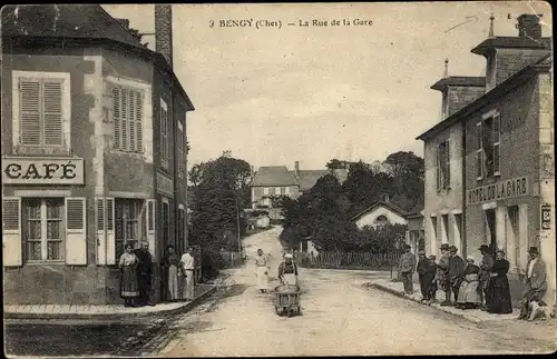 Ak Bengy Cher, La Rue de la Gare, Cafe, Hotel de la Gare