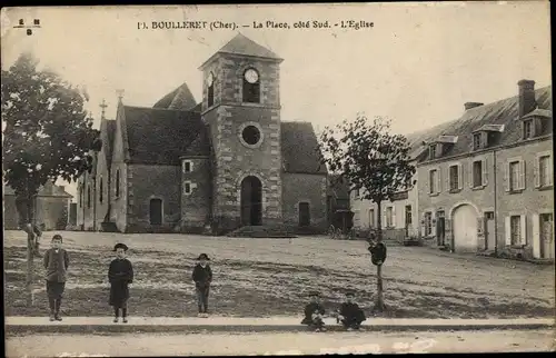 Ak Boulleret Cher, La Place, L'Eglise