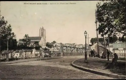 Ak  Beaumont sur Oise Val-d’Oise, Entree du Pont sur Persan