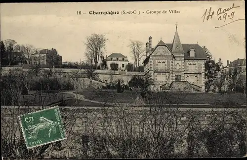 Ak Champagne Val d´Oise, Groupe de Villas