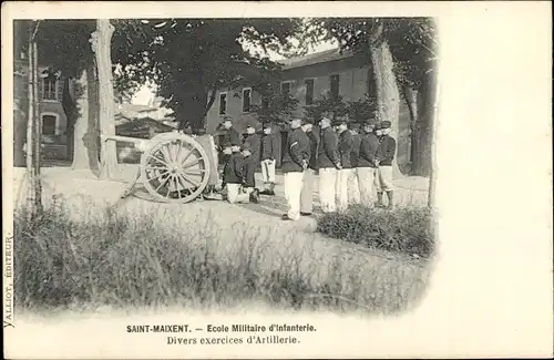 Ak Saint Maixent Deux Sevres, Ecole Militaire d'Infanterie, Divers exercices d'Artillerie