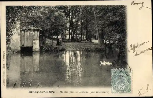Ak Bonny sur Loire Loiret, Moulin pres le Chateau