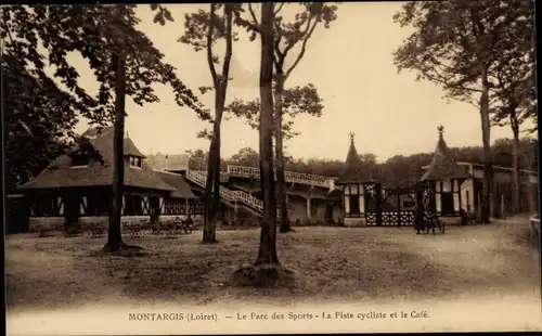Ak Montargis Loiret, Le Parc des Sports, La Piste cycliste et le Café