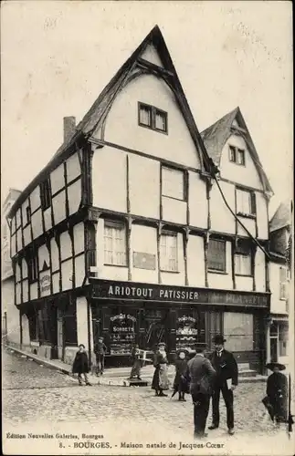 Ak Bourges Cher, Maison Natale de Jacques Coeur, Ariotout Pâtissier