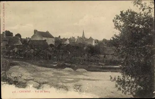 Ak Chemire sur Sarthe Maine et Loire, Vue du Bourg