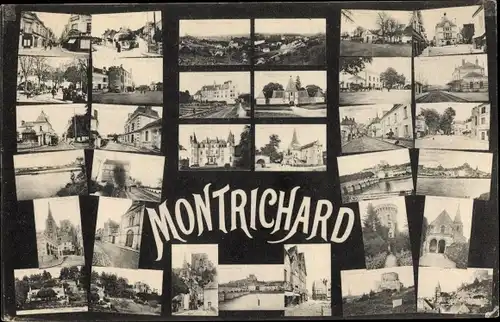 Ak Montrichard Loir et Cher, L'Eglise, Chateau, Vue generale