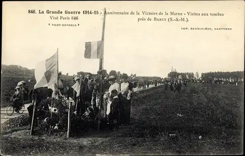 Ak Barcy Seine et Marne, La Grande Guerre