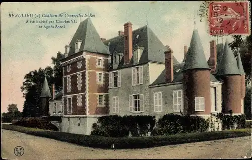 Ak Beaulieu Loiret, Chateau de Courcelles le Roi