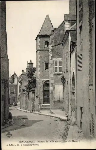 Ak Beaugency Loiret, Maison du XII siecle, Rue du Martroi