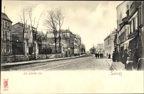 Ak Sèvres Hauts de Seine, La grande rue