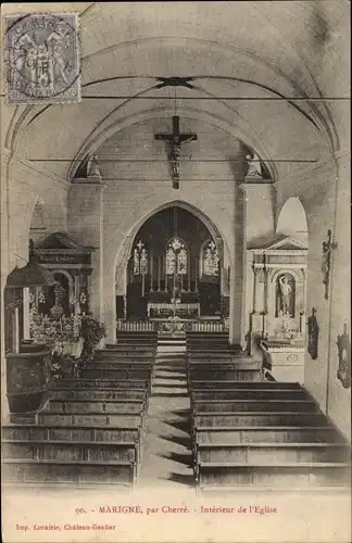 Ak Marigné Les Hauts d’Anjou Maine et Loire, Interieur de l'Eglise