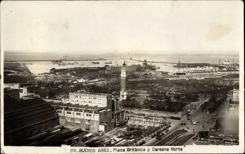 Ak Buenos Aires Argentinien, Plaza Britanica y Darsena Norte