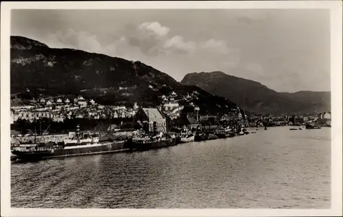 Ak Bergen Norwegen, Blick auf den Ort