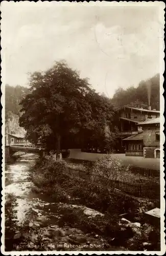 Ak Rabenau im Erzgebirge, Blick auf die Rabenauer Mühle, Flusspartie