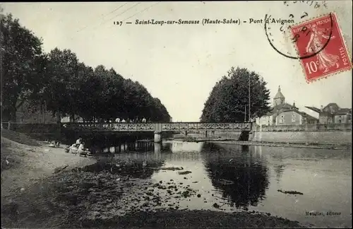 Ak Saint Loup sur Semouse Haute Saône, Pont d'Avignon