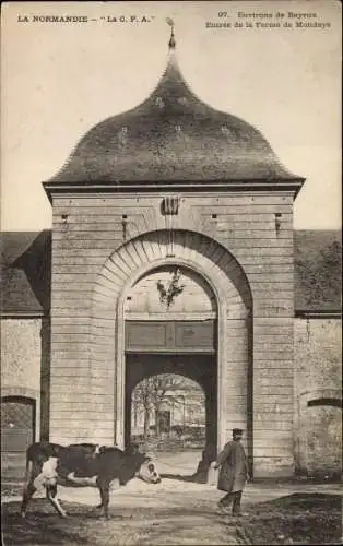 Ak Bayeux Calvados, Entree de la Ferme de Mondaye