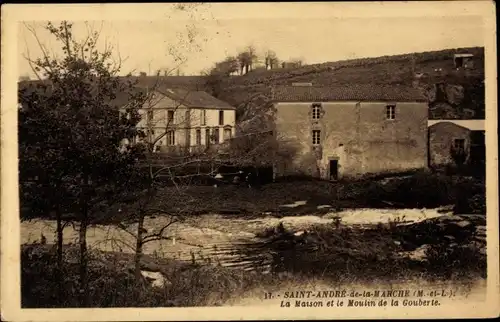 Ak Saint Andre de la Marche Maine et Loire, La Maison et le Moulins de la Gouberte