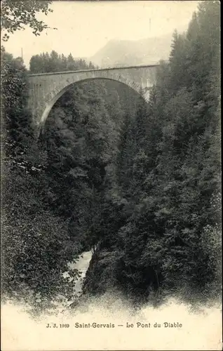 Ak Saint Gervais les Bains Haute Savoie, Le Pont du Diable