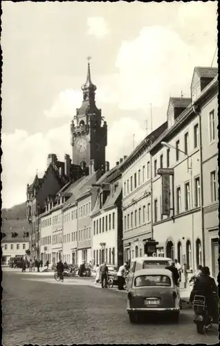 Ak Waldheim in Sachsen, Platz der Einheit mit Rathaus, Hotel