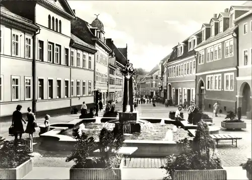 Ak Suhl in Thüringen, Steinweg, Brunnen