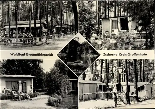 Ak Zschorna Thiendorf Sachsen, Waldbad Brettmühlenteich, Campingplatz