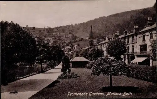 Ak Matlock Bath Derbyshire England, Promenade Gardens