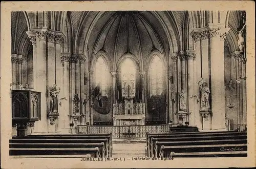 Ak Jumelles Maine et Loire, Kircheninneres