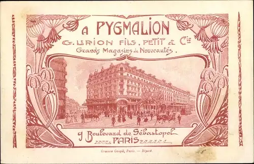 Künstler Ak A Pygmalion, Grands Magasins de Nouveautes, Les Bourgeois Gentilhomme, Acte II