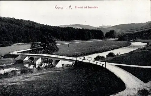 Ak Greiz im Vogtland, Elstertal bei Bretmühle