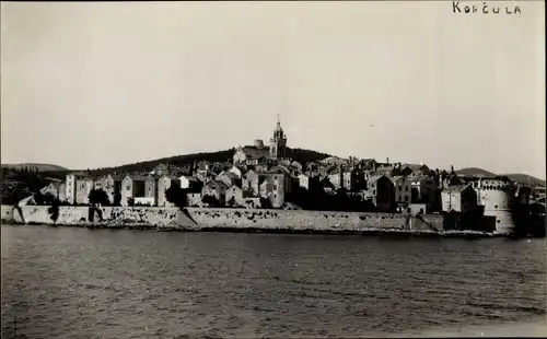 Foto Ak Korcula Kroatien, Blick auf die Stadt