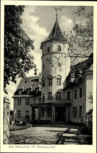 Ak Bad Rothenfelde, Weidtmannshof, Turm, Kreuz, Auffahrt, Balkon, Säulen