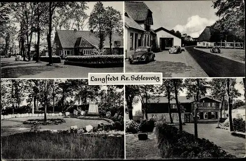 Ak Langstedt in Schleswig Holstein, Gasthof, Ehrenmal, Siedlung