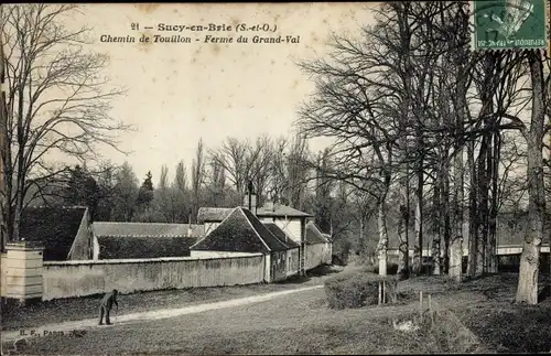 Ak Sucy en Brie Val de Marne, Chemin de Touillon, Ferme du Grand Val