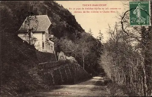 Ak Thury Harcourt Calvados, En ce pays de fraiches idylles, Chalet Bleu