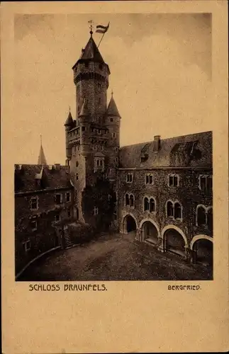 Ak Braunfels b. Wetzlar Hessen, Bergfried vom Schloss