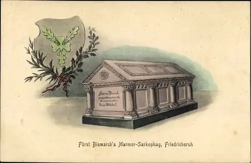 Künstler Ak Friedrichsruh Aumühle in Schleswig Holstein, Fürst Bismarcks Marmor Sarkophag