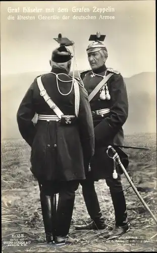 Ak Generalfeldmarschall Gottlieb von Haeseler, Ferdinand Graf von Zeppelin