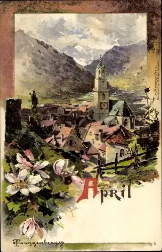 Künstler Litho Guggenberger, Thomas, Allegorie, April, Ortschaft