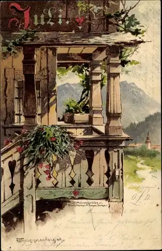 Künstler Litho Guggenberger, Thomas, Allegorie Monat Juli