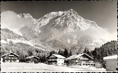 Ak Scheffau am Wilden Kaiser Tirol, Teilansicht der Ortschaft
