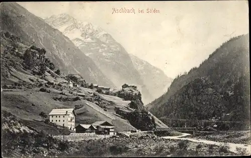 Ak Aschbach Längenfeld Tirol, Ort mit Umgebung