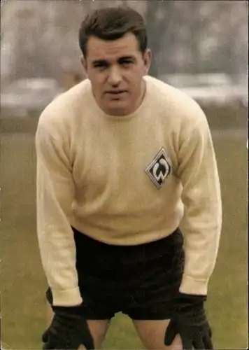 Ak Deutscher Fußballtorhüter Günter Bernard, Werder Bremen, 1963 bis 1974, Aral Sammelbild
