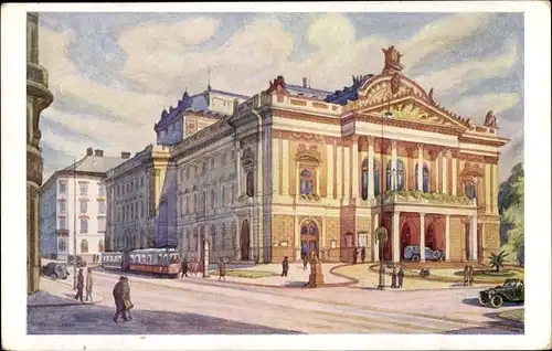 Künstler Ak Kousek, Brno Brünn Südmähren, Divadlo, Theater