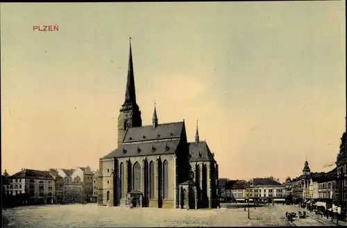 Ak Plzeň Pilsen Stadt, Kirche