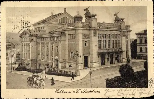 Ak Jablonec nad Nisou Gablonz an der Neiße Region Reichenberg, Stadttheater